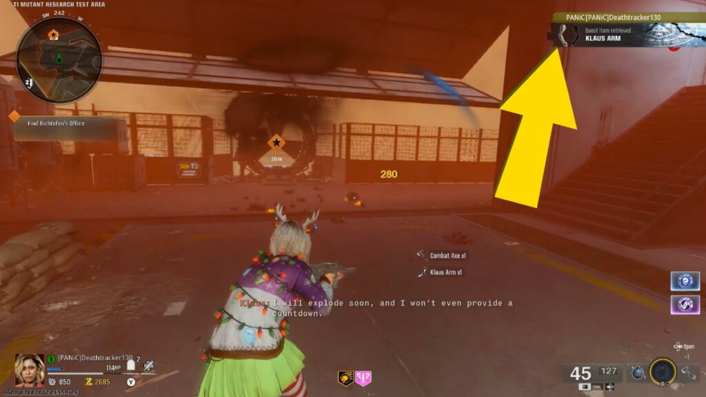 Klaus Arm item BO6 Zombies Reckoning