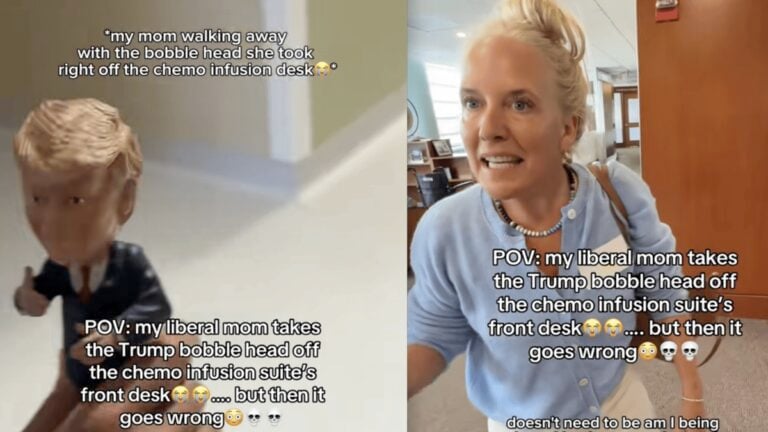 Liberal New York Mom Takes Trump Bobblehead at Chemo Appointment and Gets Caught