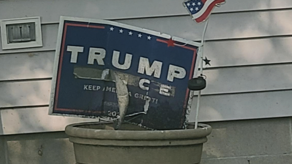 Minnesota MAGA Neighbor Hides His Beaten-Up Trump Sign: ‘The Symbolism…’ Minnesota MAGA Neighbor Hid His Torn-Up Trump Sign