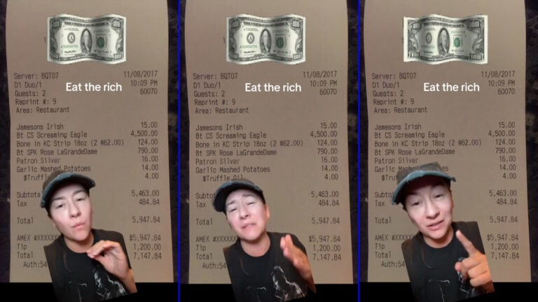 New Jersey Bartender Uses $6,000 Bar Tab to Show Why Rich People Need to Be Taxed More