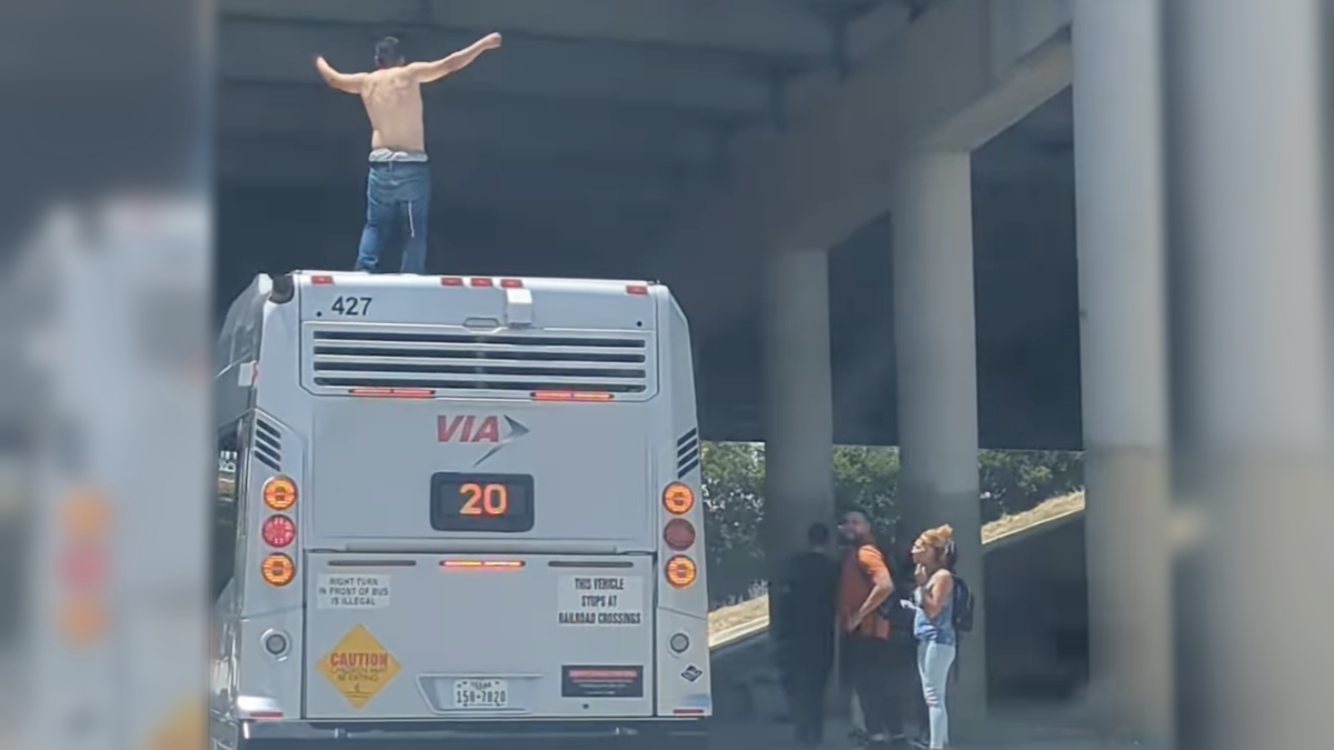 San Antonio Man Climbs Bus Roof and Swings Genitals in Broad Daylight