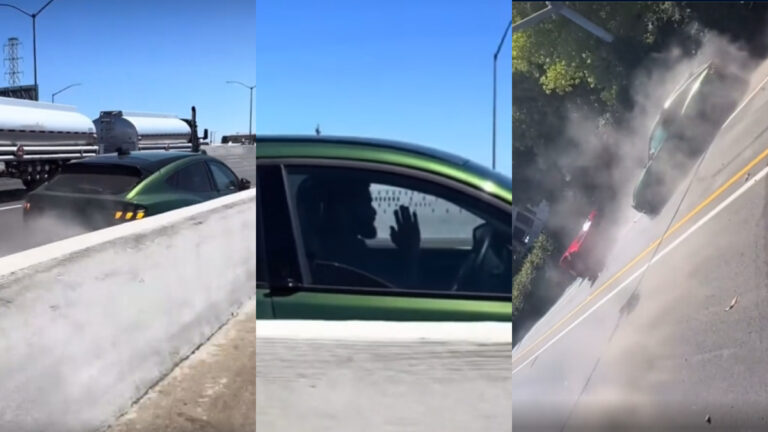 California Driver ‘Praying’ During Alleged Ford E-Car Defect Crash Could be Just Drunk: ‘He Let Jesus Take the Wheel’ driver praying in ford EV