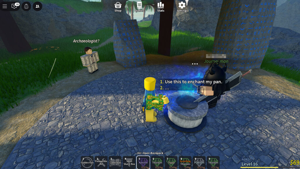 How to Enchant Pans in Roblox Prospecting!