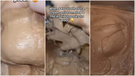 Missouri Mom is Mad After She Was Asked to Prove Her $400 Ice Cream Arrived Melted: ‘So Mad You Scooped Ur Whole Hand in There’ Ice cream melted in missouri