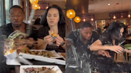 Influencer hit by car in restaurant