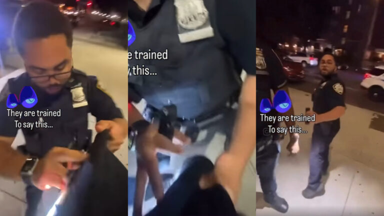 NYPD cops check New York man's bulge