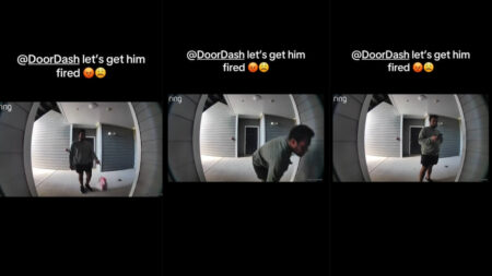 Alabama DoorDash Driver Caught on Camera Carelessly Tossing Customer’s Food Order on the Floor: ‘Ppl Are SO Miserable’ Alabama DoorDash Driver Tosses Customer Food