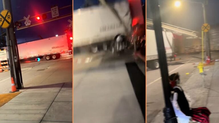 Delivery Truck Smashed by Train at Arizona Railroad Crossing in Last Minute Decision 'IK Truck Driver Heart Must've Been Racing'