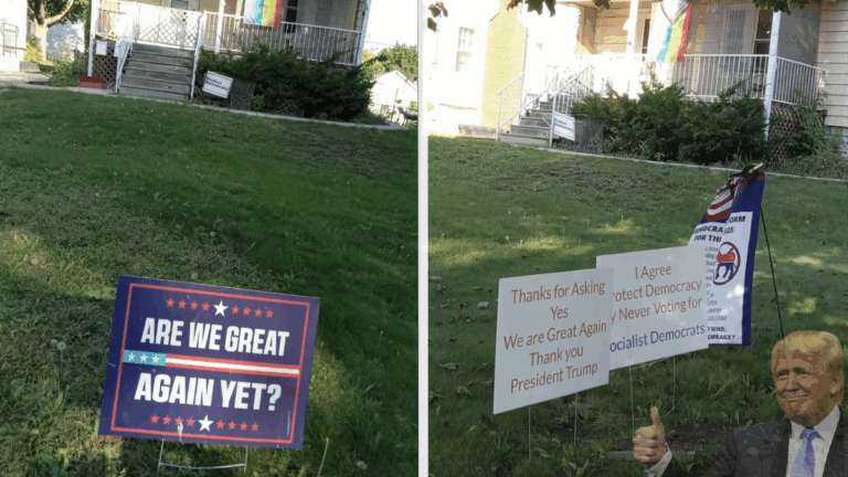 Milwaukee Trump Supporter Attacks Democratic Neighbor with 'Goofy' Signs