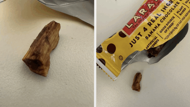 Minnesota Man Breaks Tooth on Chunk of Wood in Larabar: ‘That’s Why They Called It Banana Chocolate CHIP’ Minnesota Man Cracks Tooth on Chunk of Wood in Banana Chocolate Larabar