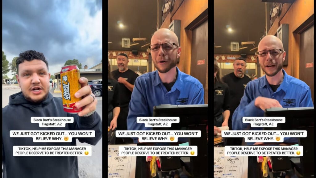 Arizona Man Upset After Steakhouse Told Him to Leave for Refusing to Toss Energy Drink Despite No-Outside-Food Policy: ‘We Are on the Restaurant’s Side’ arizona man flagstaff steakhouse