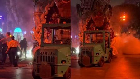 Disneyland parade catches fire