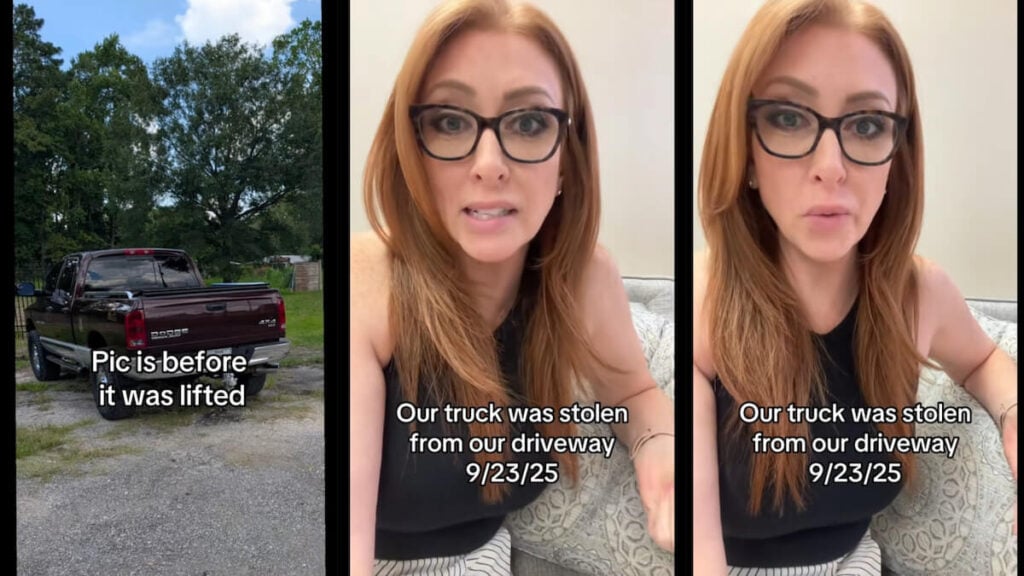 Houston Woman Seeks Public’s Help With Finding Her Husband’s Truck That Was Stolen Overnight From Their Driveway: ‘It’s Probably Stripped by Now’ houston woman husband stolen work truck