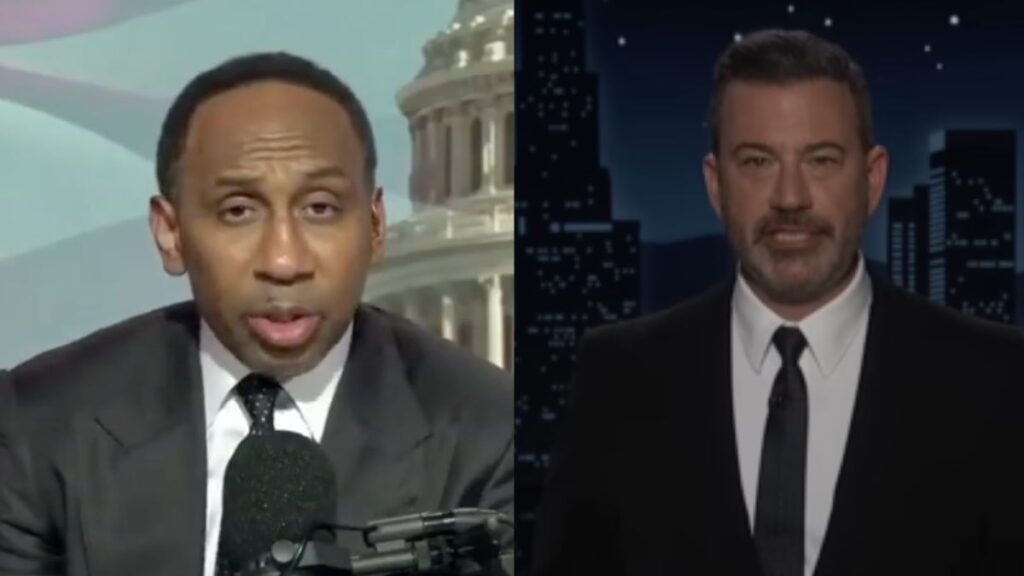 Stephen A Smith (left) Jimmy Kimmel (right)