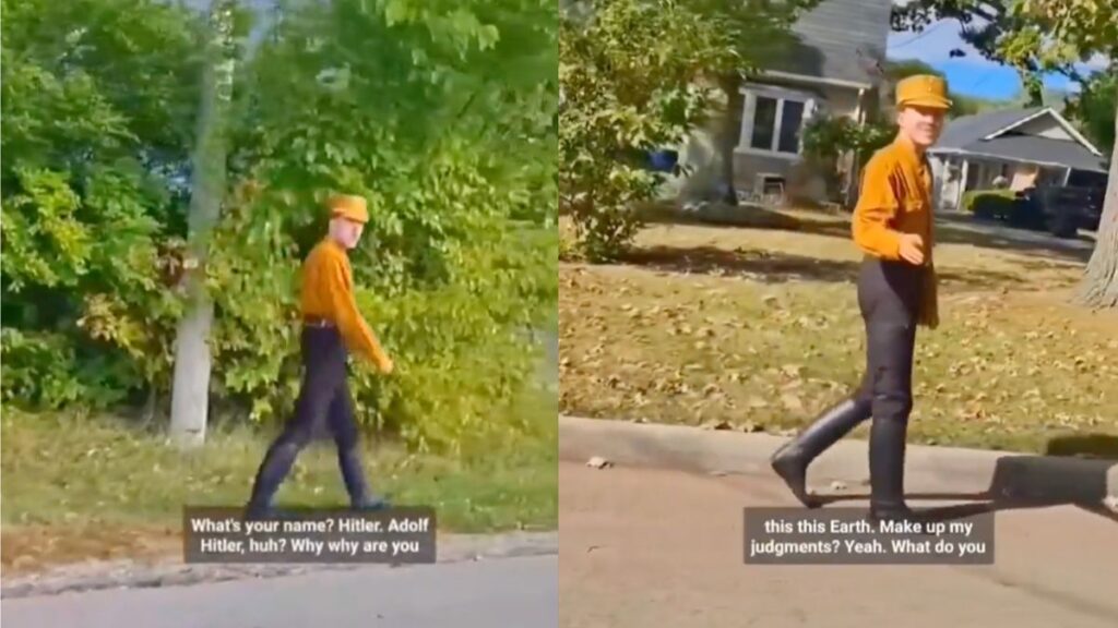 Chicago Man Dressed as Adolf Hitler Patrols Suburbs Because of ‘Illegal Mexicans and Jews’: ‘We Are Being Way Too Tolerant of This Nonsense’ Chicago Hitler