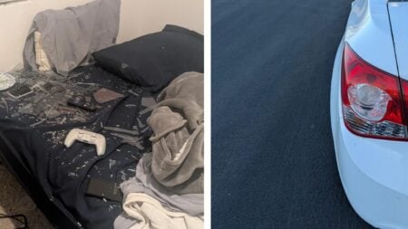 Drunk Landlord's Son Smashes Window