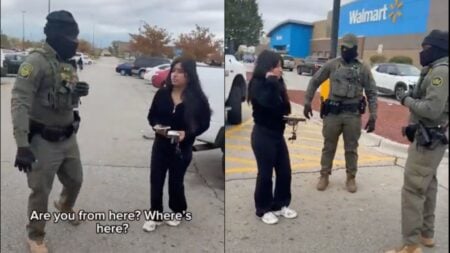 ICE agents questioning woman at Walmart