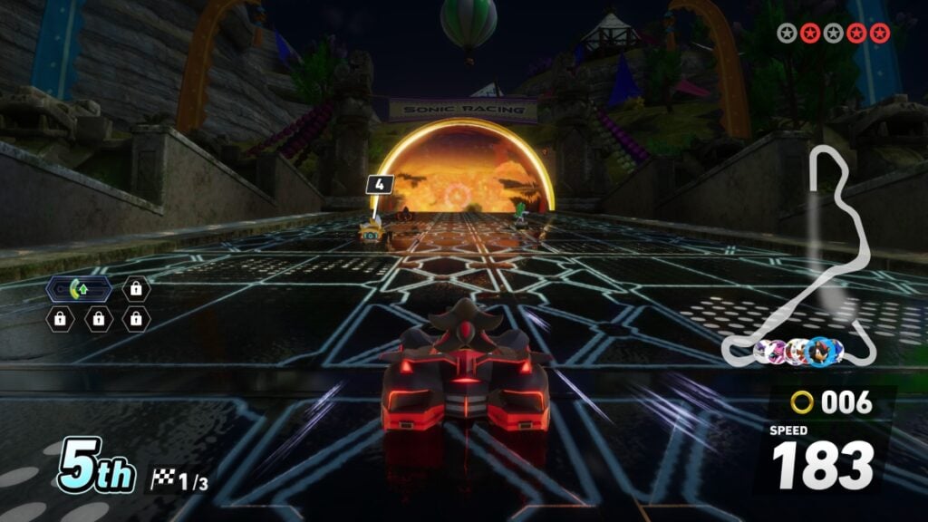 A portal in a racing track