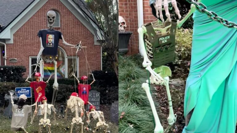 anti-maga halloween decorations in atlanta, georgia