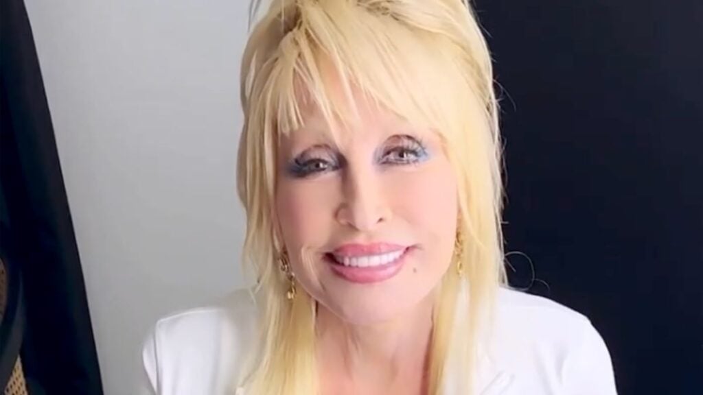 Dolly Parton smiling in video