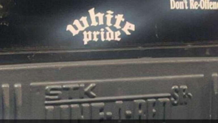 Minnesota white pride sticker on truck