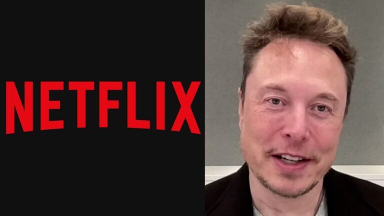 Netflix logo (left) Elon Musk (right)