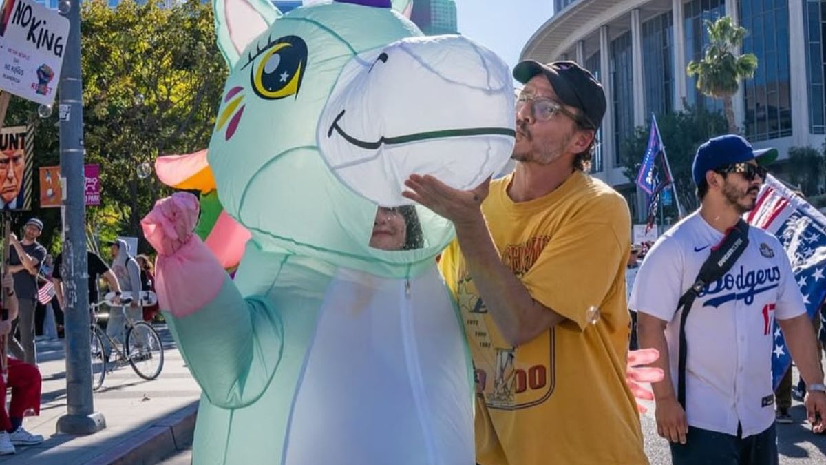 Pedro Pascal at No Kings protest