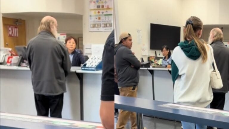 Washington man gets heated inside post office