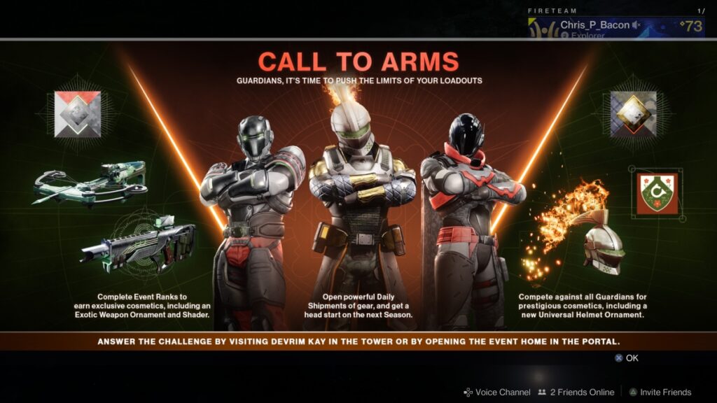 Call to Arms Event Guide