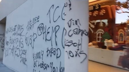 Chaos in West Hollywood As Kim Kardashian’s SKIMS Store Gets Tagged With Unhinged Messages: ‘Kanye Prob Paid Someone to Do That’ Chaos in West Hollywood As Kim Kardashian’s SKIMS Store Gets Tagged With Unhinged Messages: ‘Kanye Prob Paid Someone to Do That’
