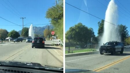 Water Hydrant Bursts In the Middle of Ojai: ‘That Can’t be Good for the California Drought’ Water Hydrant Bursts in Ojai