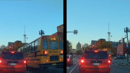 Irresponsible New York School Bus Driver Endangers Kids By Not Stopping at a Red Light, ‘Must Have Been Otto Driving’ New York Irresponsible School Bus Driver