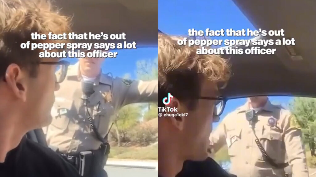 Traffic Stop Turns Chaotic As Officer Allegedly Tries to Pepper-Spray Civilian in Santa Clarita: ‘Someone Needs a New Profession’ Traffic Stop Turns Chaotic As Officer Allegedly Tries to Pepper-Spray Civilian in Santa Clarita: ‘Someone Needs a New Profession’