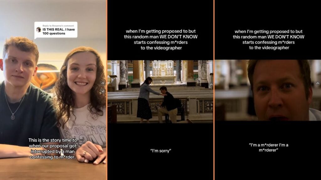 Shocked Missouri Couple Share Encounter With Man Who Confessed to Murder During Proposal Video 'Was Your Videographer Dressed Up Like a Confessional Booth!'