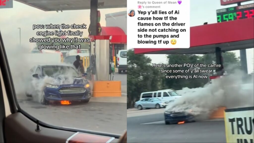 Texas man's car sets ablaze