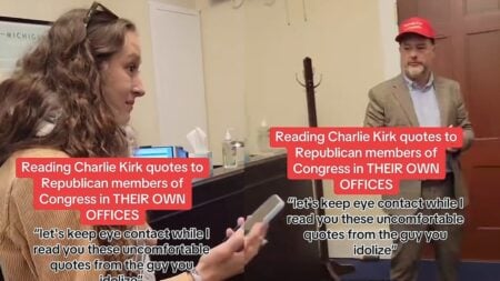 Brave Florida Woman Confronts Republican Congress Members by Reading Charlie Kirk’s Most Controversial Quotes Aloud: ‘They Don’t Care’ A picture of the Florida woman.