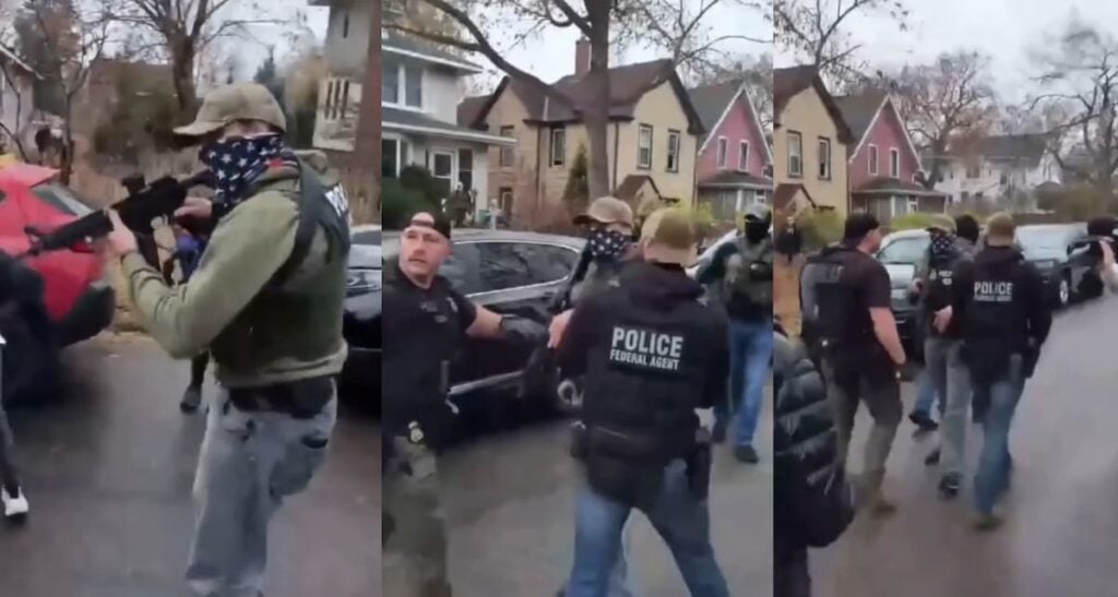 Masked ICE Impersonator Aims Weapon at Protesters and Walks Free, Sparking Outrage in Minnesota: ‘Can you do that legally in the US?’ Minnesota ICE points weapon at protestors