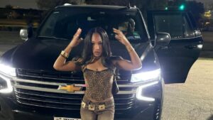 Influencer test drive luxury car