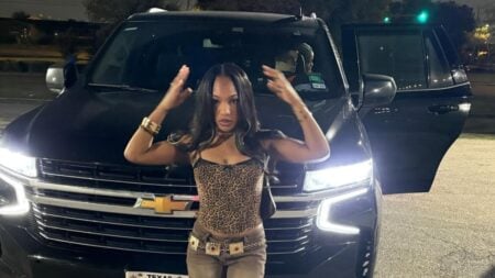 Influencer test drive luxury car