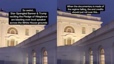 national anthem plays from white house loudspeakers