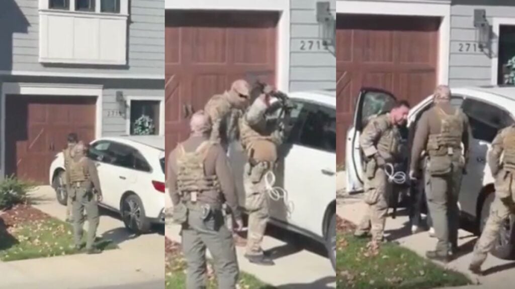 north carolina ice agents try to break car window with a weapon