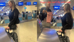 Angry Karen Cat Lady Gets Defensive When She's Denied Flight to Home in Oregon