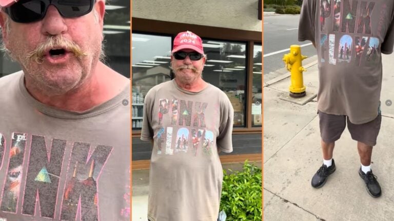 Disgusting Elderly Man Follows and Harasses Ventura Woman: ‘The Irony of Wearing a Trump Hat and a Pink Floyd Shirt lol’ Disgusting Elderly Man Follows and Harasses Ventura Woman 'The Irony of Wearing a Trump Hat and a Pink Floyd Shirt lol'