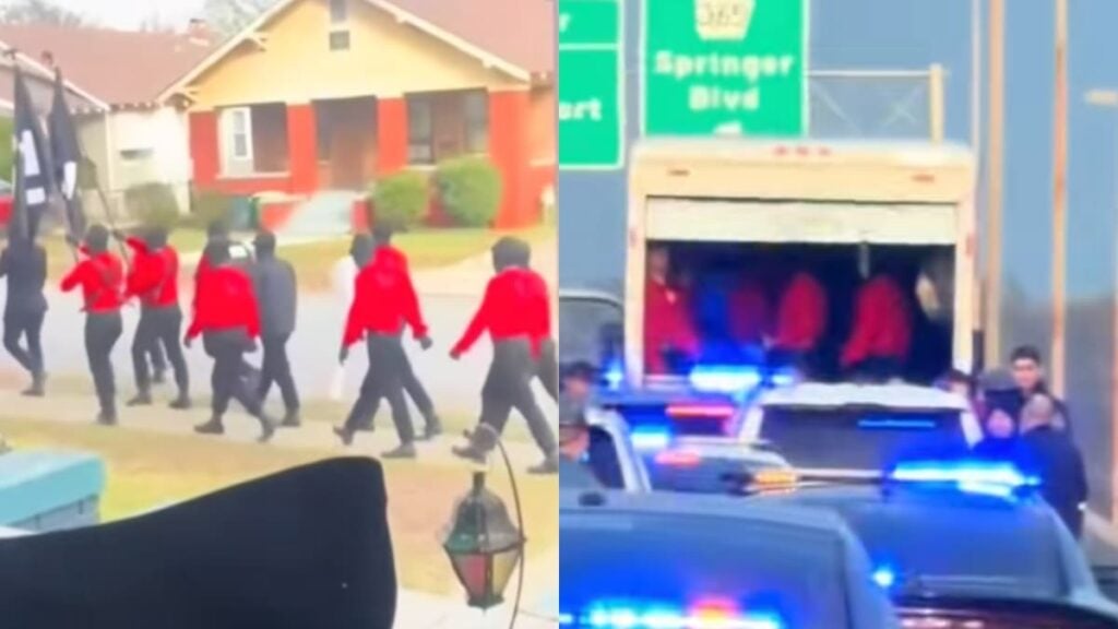 Fascist Group Caught Marching and Chanting in Little Rock, Arkansas: ‘This Reminds Me of Triple K’ Fascist Group Marching In Little Rock, Arkansas