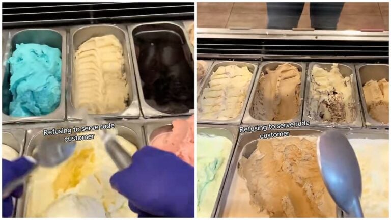 rude customer in ice cream parlor in Illinois