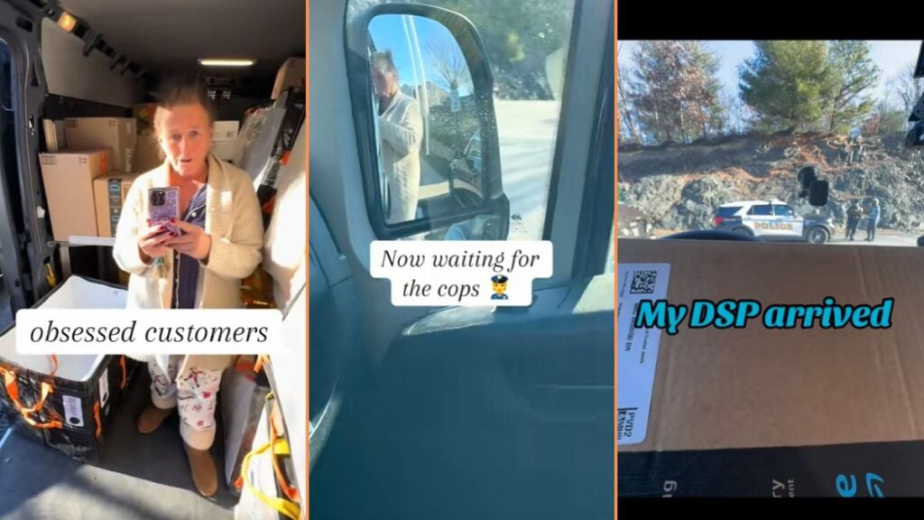 Insane Massachusetts Karen Jumps into Amazon Truck and Starts Filming: ‘Close the Door and Make Her Help You With That 200 Stops’ Insane Massachusetts Karen Jumps into Amazon Truck and Starts Filming 'Close the Door and Make Her Help You With That 200 Stops'