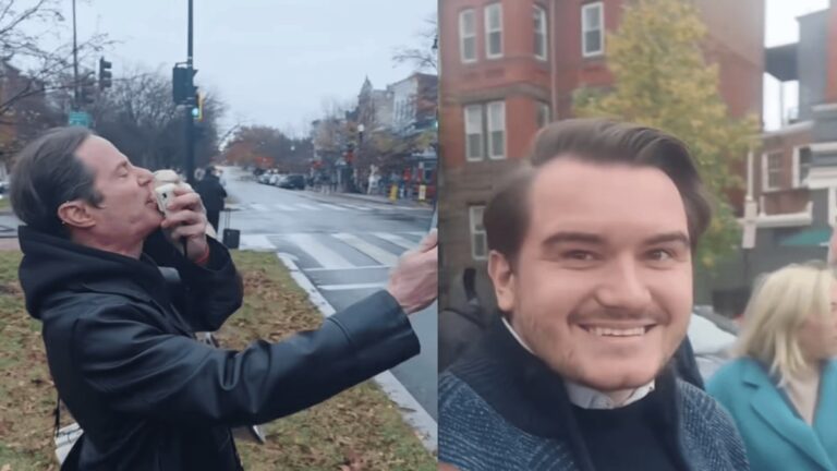 Loud but Brave Protestor Confronts Heritage Foundation ‘Nazis’ in Washington, DC and Leaves Them Speechless