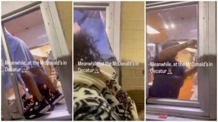 Chaos in Atlanta: Irate Woman Caught on Camera Climbing McDonald’s Drive-Thru Window: ‘Going to Jail for $6.83 Is Diabolical Work’ McDonald's altercation in Decatur, Atlanta