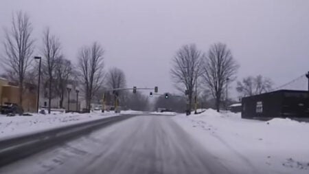 Minnesota New Hope Police Department Police Car Camera on Winter Street