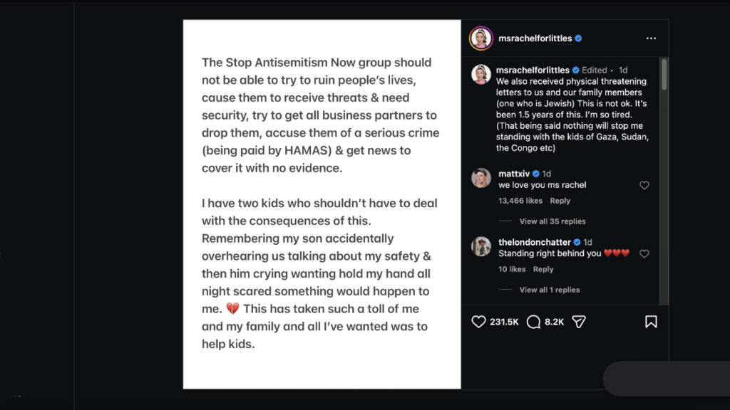 Ms Rachel Instagram Post